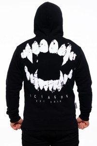 Bluza OCTAGON Zęby z kapturem czarna